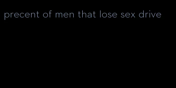 precent of men that lose sex drive