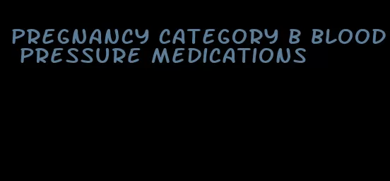 pregnancy category b blood pressure medications