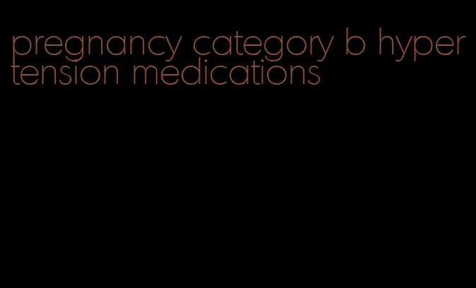pregnancy category b hypertension medications