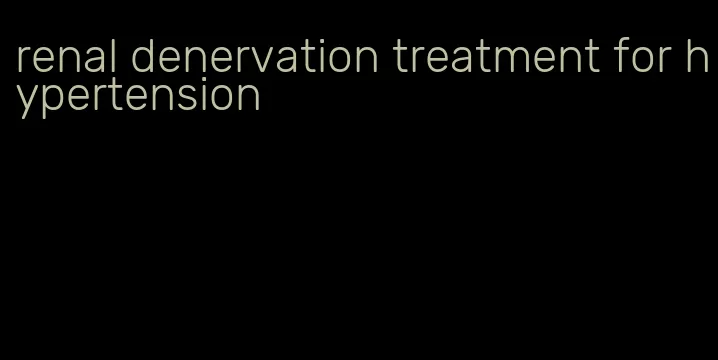 renal denervation treatment for hypertension