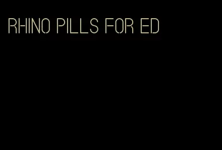 rhino pills for ed