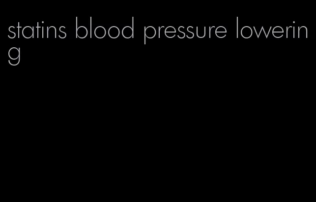 statins blood pressure lowering
