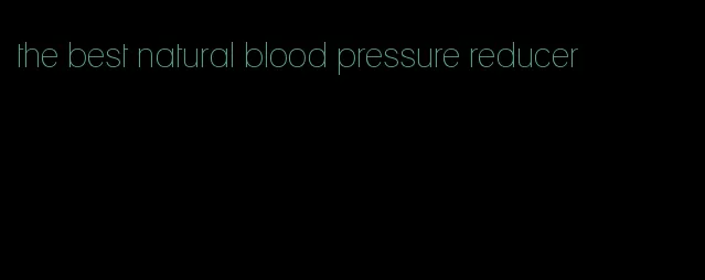 the best natural blood pressure reducer