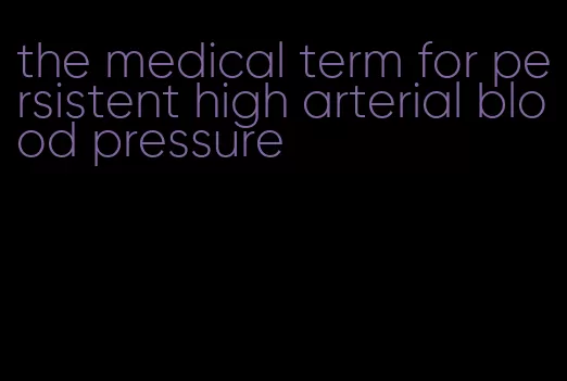 the medical term for persistent high arterial blood pressure