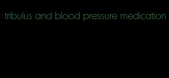 tribulus and blood pressure medication