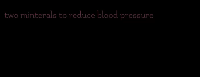 two minterals to reduce blood pressure