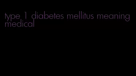 type 1 diabetes mellitus meaning medical