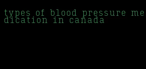 types of blood pressure medication in canada