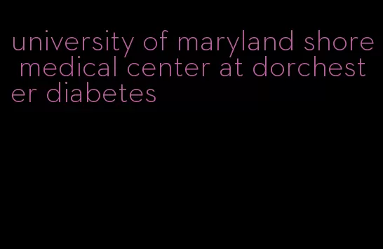 university of maryland shore medical center at dorchester diabetes