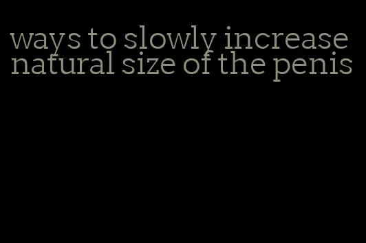 ways to slowly increase natural size of the penis