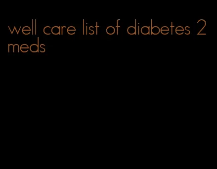 well care list of diabetes 2 meds