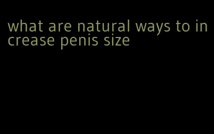what are natural ways to increase penis size