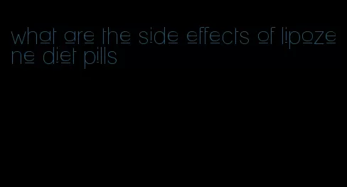 what are the side effects of lipozene diet pills