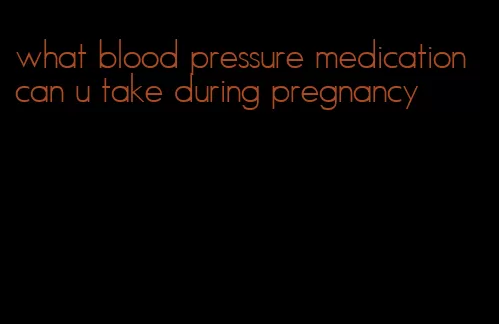 what blood pressure medication can u take during pregnancy