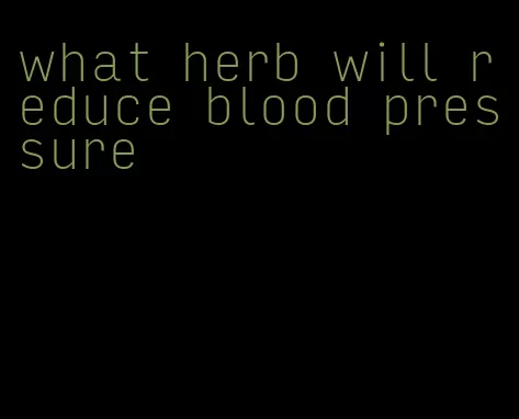 what herb will reduce blood pressure