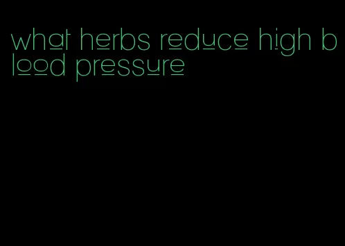 what herbs reduce high blood pressure