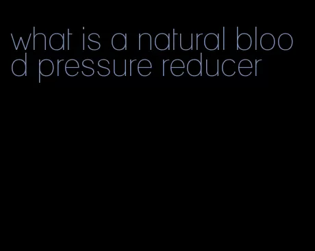 what is a natural blood pressure reducer