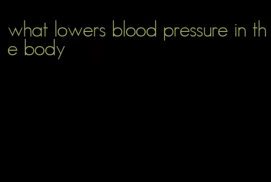 what lowers blood pressure in the body