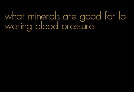what minerals are good for lowering blood pressure