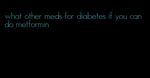 what other meds for diabetes if you can do metformin