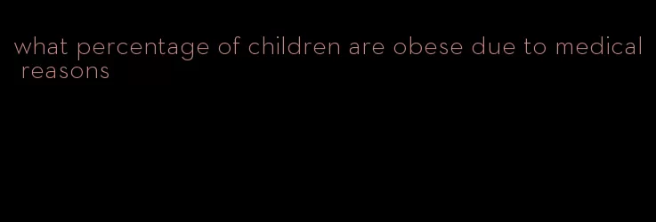 what percentage of children are obese due to medical reasons