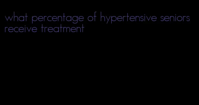 what percentage of hypertensive seniors receive treatment