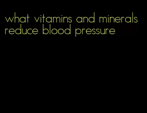 what vitamins and minerals reduce blood pressure