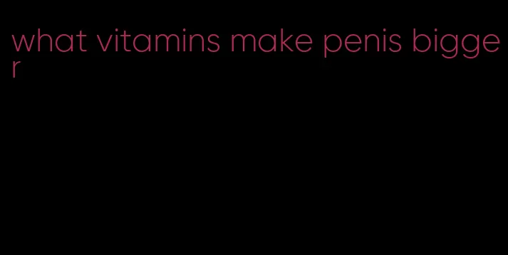 what vitamins make penis bigger