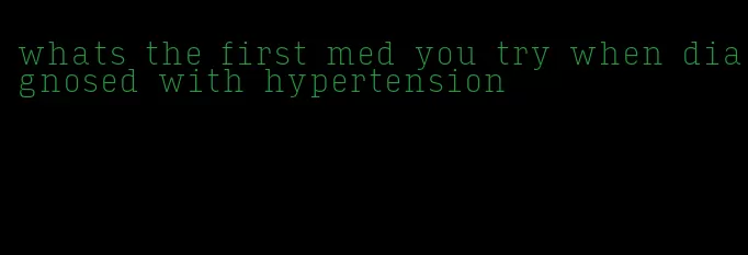 whats the first med you try when diagnosed with hypertension