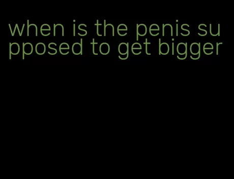 when is the penis supposed to get bigger