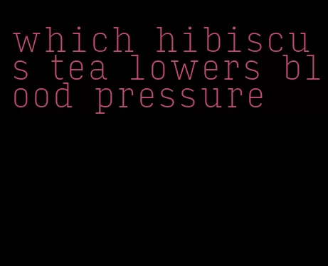 which hibiscus tea lowers blood pressure