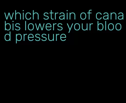 which strain of canabis lowers your blood pressure