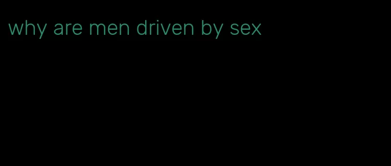 why are men driven by sex