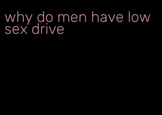 why do men have low sex drive