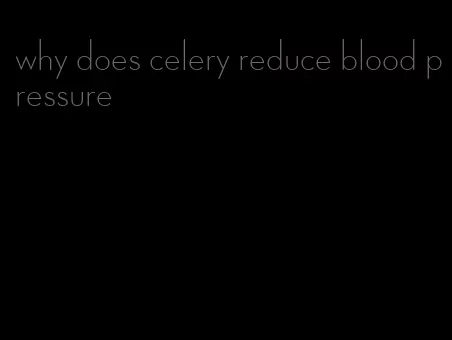 why does celery reduce blood pressure