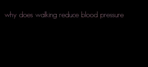 why does walking reduce blood pressure