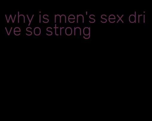 why is men's sex drive so strong