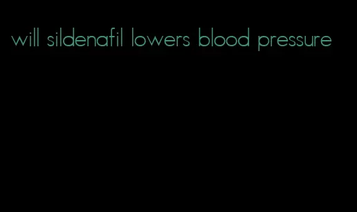 will sildenafil lowers blood pressure