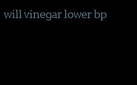 will vinegar lower bp